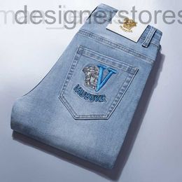 Diseñador de jeans para hombres Diseñador Primavera y verano jeans para hombres delgados, rectos, delgados, elásticos, pantalones casuales LGDE AVV5