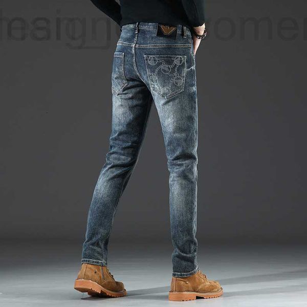 Jeans pour hommes Designer Designer Spring New Cotton Bullet Édition coréenne Slim Fit Haut de gamme Produits européens Big Bull Fashion Brand ASSE 17H1