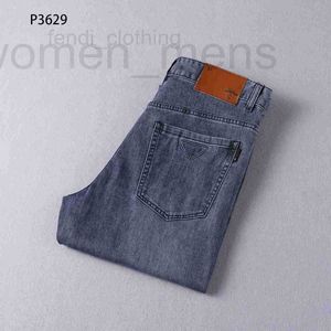 Heren jeans designer designer ontwerper lente/zomer blauw grijs licht luxe rechte buis zakelijke elastische elastiek groot formaat broek grote Aziatische maat 29-42 fp0q dccc
