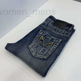 Herenjeans ontwerper Geborduurde jeansbroek mode katoenen leggings heren 3d gedrukte casual joggingshorts YKVT