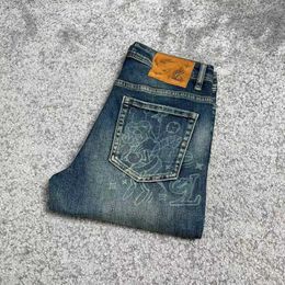 Jeans pour hommes Designer Brodé imprimé jeans hommes printemps nouvelle tendance pantalon slim mode P9QS 11S4
