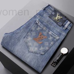 Diseñador de jeans para hombres European Autumn and Winter New Product de alta calidad de alta gama Big Vow Fit Small Feet Pants Long Tendy Youth 1ybn