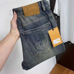 Jeans pour hommes designer de mode lettrage classique brodé hiver coton hommes jeans pantalons extensibles de haute qualité PYOJ