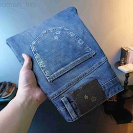 Herenjeans Designer fashion jeans Fold Line Patch Wash bedrukte motorelementen Elastisch casual met nostalgische kleuren M4R8