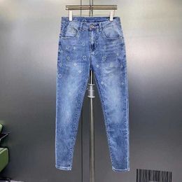 Jeans pour hommes Designer Fashion Jeans bleu clair pantalons décontractés pour hommes pantalons de créateur pantalons imprimés lettres jeans d'affaires leggings lâches pantalons de survêtement grande taille 28-40
