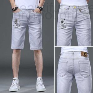 Jeans pour hommes Designer Mode Denim Shorts Été Mince Doux Élastique Polyvalent Haute Mode Cinq Points Pantalons Hommes T7ID 2HU9