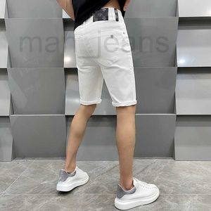 Herenjeans Designer vijfpuntige broek Herenjeans High-end middenbroek Slim Fit Elastisch Merk Heren Jeugd Zwart-witte broek J3EQ