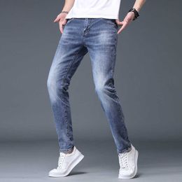 Designer de jeans pour hommes Focus sur les nouveaux produits haut de gamme d'automne et d'hiver, jeans légers de marque de mode de luxe, coupe slim pour hommes, petits pieds, loisirs élastiques, coréen B D247