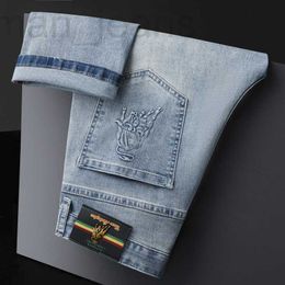 Jeans pour hommes Designer Four Seasons Imprimé Pantalons Élastiques Jeunesse Mode Slim Fit Petits Pieds Longs Hommes IAK1