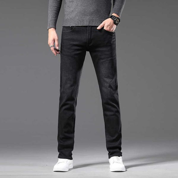 Designer de jeans pour hommes Guangzhou Xintang Korean Slim-fit pants Slim Fit Thick European Youth Pure Black Autumn and Winter Fashion Brand 7AWJ JVQ5