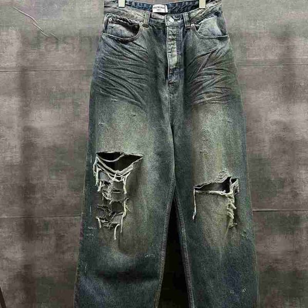 Jeans pour hommes Designer caché taché sale Denim pantalon hommes et femmes lâche Os Jeans ABT5