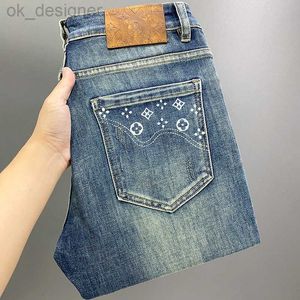 Designer de jeans masculin High Autumn New Fashion Stretch Jeans Men's Small Small Straight High Luxury Pantal