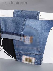 Heren jeans ontwerper high-end geborduurde jeans heren zomer stretch slank fit lente en herfst lichtblauw casual broek trendy merk