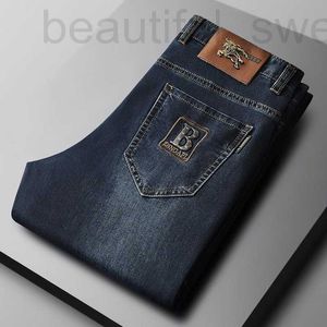 Heren jeans designer high -end jeans voor heren zomer nieuwe casual gewassen rechte buis licht luxe textuur kleding auj1