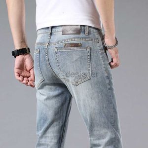 Heren jeans designer high -end jeans voor heren lente/zomer nieuwe slanke fit kleine rechte buis zakelijke heren zomers broek