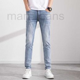 Herenjeans Designer high-end jeans heren trendy merk zomer nieuw borduurwerk trendy merk slank passend kleine voet lichte kleur veelzijdige lange broek 1ASC