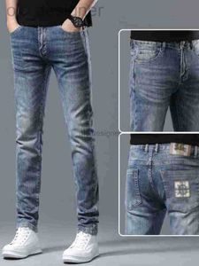 Heren jeans ontwerper high -end pure katoenen jeans slanke fit kleine voeten kleine borduur trend casual lange broek heren lente n6535F