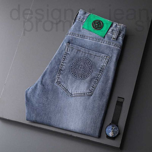 Designer de jeans masculin concepteur haut de gamme Spring / été Nouvelle couleur claire brodée Ghost fantôme vert élastique slim slim small pieds pantalons tendance marque ps00 vvln