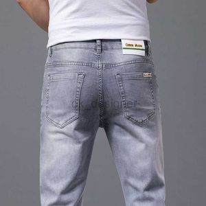 Heren jeans ontwerper high-end zomer jeans heren slanke fit kleine voeten modemerk vrijetijd elastische lente en herfst nieuwe herenbroek