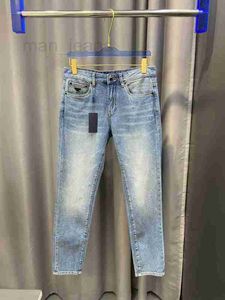 Heren jeans ontwerper hoogwaardige merk heren jeans comfortabel ademende katoenen blend materiaal blauw casual potloodbroek luxe designer jeans ck9c