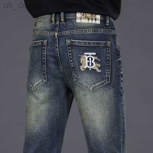 Concepteur de jeans masculin concepteur de haute qualité ajustement slim élastique jean masculin de pantalon de jeunesse nostalgique et polyvalent