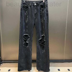 Jeans pour hommes Designer Version haute Paris B Family FW Pantalon en denim aristocratique en détresse lavé, coupe ample unisexe Os jeans DTNB