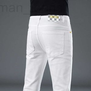 Herenjeans ontwerper Hong Kong high-end licht luxe modemerk witte jeans heren elastische slim fit voeten lente en zomer dunne Europese puur katoenen broek Z4PX