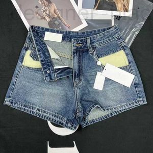 Herenjeans designer jeans 2023C Zomer Nieuw Europees modemerk, klein en populair watergewassen hoge taille A-lijn Veelzijdige slanke denim shorts voor dames 5FBS