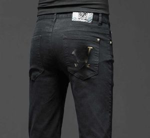 Jeans pour hommes Jeans de marque 2023FW style européen et américain automne hiver lettre jacquard jeans déchirés, pantalons de mode robustes LL, livraison gratuite FXF8