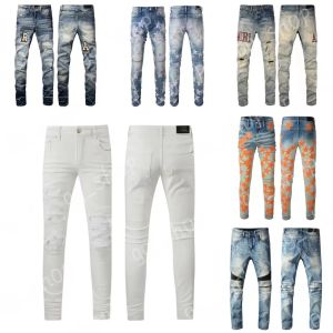 Heren jeans designer jeans am jeans 295 hoogwaardige mode patchwork gescheurd leggings 28-40