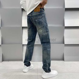 Jeans pour hommes Jeans de marque Automne et hiver Jeans hommes coton printemps édition coréenne Slim Fit noir haut de gamme pantalon bleu européen pantalon