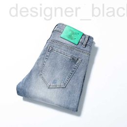 Jeans masculinos jeans de alta qualidade outono e inverno versão coreana calças jeans masculinas, versátil para homens, ajuste fino elástico espessado, calças pequenas de perna reta DR0B