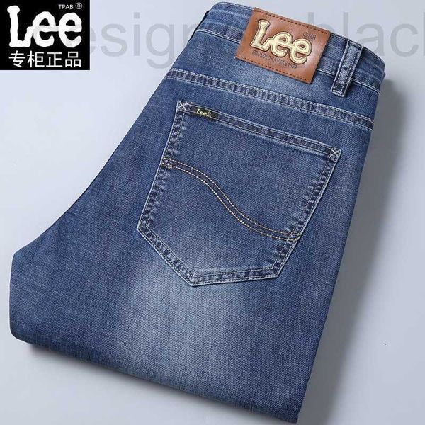 Jeans pour hommes Jeans de marque Lee TPAB Printemps / Été Mince Droite Lâche Élastique Business Casual Haut de gamme Denim Pantalons longs ILMS
