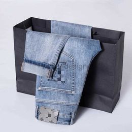 Jeans pour hommes Jeans de créateur qualité de luxe printemps/été hommes jeans coupe ajustée haut de gamme élastique polyvalent 3D petit pantalon droit toutes saisons pantalons