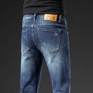 Jeans pour hommes Jeans de créateur hommes coréens petits pieds coupe ajustée automne épais haut de gamme pantalon européen VXYH