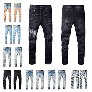 Jeans pour hommes Designer Jeans Hommes Denim Pantalons de broderie Mode Trous Pantalon Taille US 28-40 Hip Hop Pantalon à glissière en détresse pour homme Top Vente