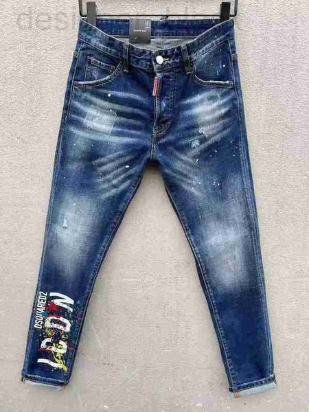 Jeans para hombre Jeans de diseñador PHANTOM Diseñador italiano para hombre Flaco Rasgado Cool Guy Causal Hole Denim Moda Marca Fit Hombres Pantalones lavados QSYA