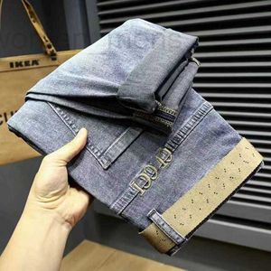 Herenjeans designer jeans getailleerde mode kapotte motorfiets slanke retro om oude patchwork Koreaanse bedelaarsbroek OV7Y te doen