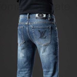 Jeans pour hommes Designer coréen petits pieds pantalons coupe mince épais haut de gamme jeunesse européenne GB82