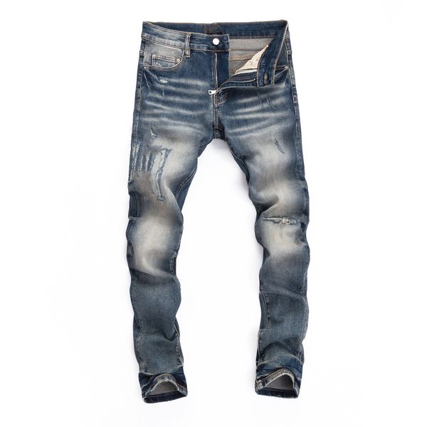 Pantalones vaqueros para hombre Diseñador Ksubi para hombre Pantalones para hombre Rip Denim Biker Paint Distress Stretch Motorcycle Bone Halloween Purple Jeans para hombre