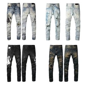 Designer de jeans masculin Ksubi jeans miri jeans jeans denim avec trous pour hommes à la jambe droite zipper amari jeans hip hop stretch slim-fit pantalon vrai jeans