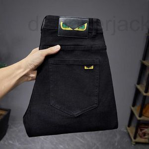 Jeans Homme Designer Léger Luxe Automne Nouveau Slim Fit Pieds Élastique Noir Tendance Petit Monstre Qualité Homme SYPU