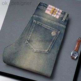 Heren jeans ontwerper licht luxe grote merk jeans heren lente/zomer geborduurde high-end jeugd slanke fit elastische casual leggings