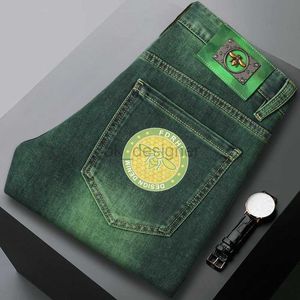 Designer de jeans masculin Little Bee Industrie lourde européenne Green haut de gamme Jeans élastique Slim Fit Petit pieds droits Pantalon en denim masculin