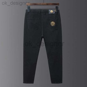 Heren jeans ontwerper Little Fat Cow nieuwe heren herfst Elastische kleine poot jeans dikke man losse en veelzijdige broek elastische taille trend