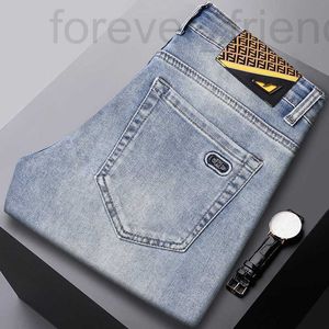 Heren jeans ontwerper Little Monster Spring Nieuwe Sky Blue Casual Slim Fit kleine rechte buis eenvoudige elastische dunne broek YK39