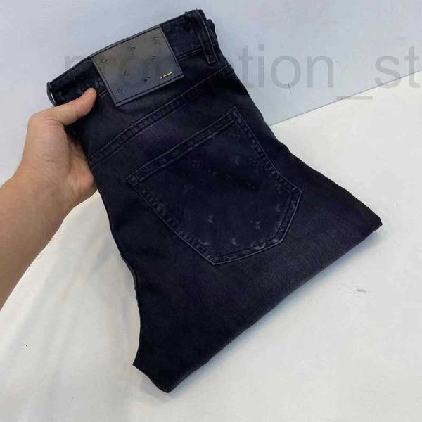 Diseñador de jeans para hombres Luxury Otoño e invierno Marca de moda de alta gama Simple Wash European Goods elásticos Fit Small Leg 2H1Y YI3D