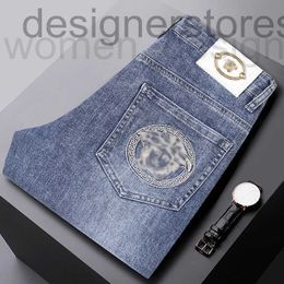 Herrenjeans Designer Luxuriöse bestickte, hochwertige Jeans für Herren, schmale, gerade Röhrenhose mit kleinen Füßen, Designer 42DJ