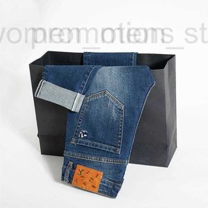 Heren jeans ontwerper luxe Europese mode slanke fit kwaliteit gewassen geborduurd elastisch elastisch klein rechte been x424 ufcn