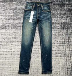 Jeans pour hommes Designer de luxe Homme PU Skinny PP Ripped Biker Slim Pantalon droit Stack Fashion Mens Trend Brand Vintage Pant Us J7I7